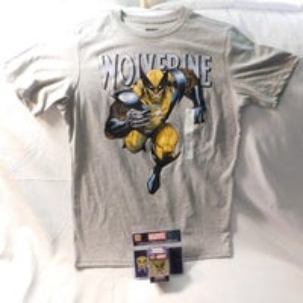 Funko Marvel Wolverine Pocket Pop and T-Shirt NEW